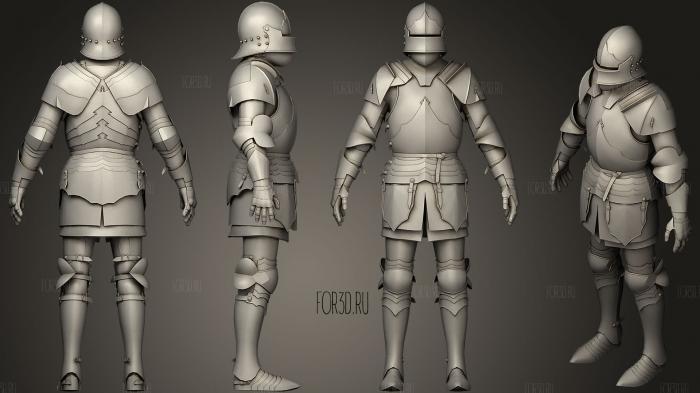 Gothic Knight stl model for CNC